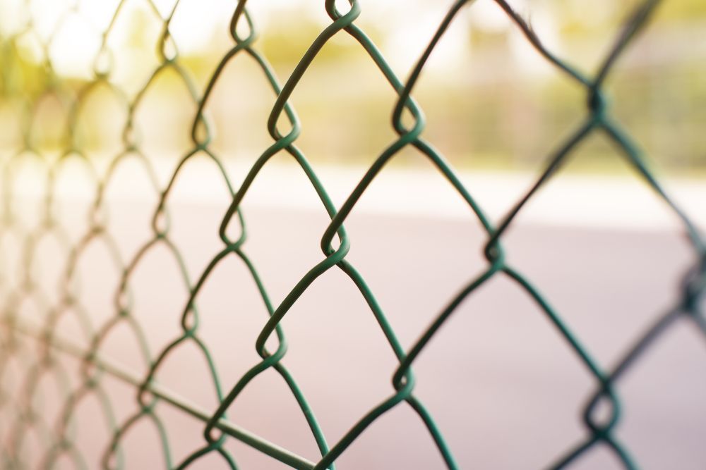 Chain link fence close-up