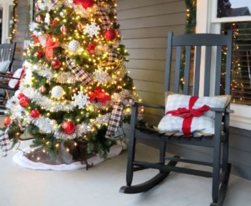 Rocking chair with a gift on the seat