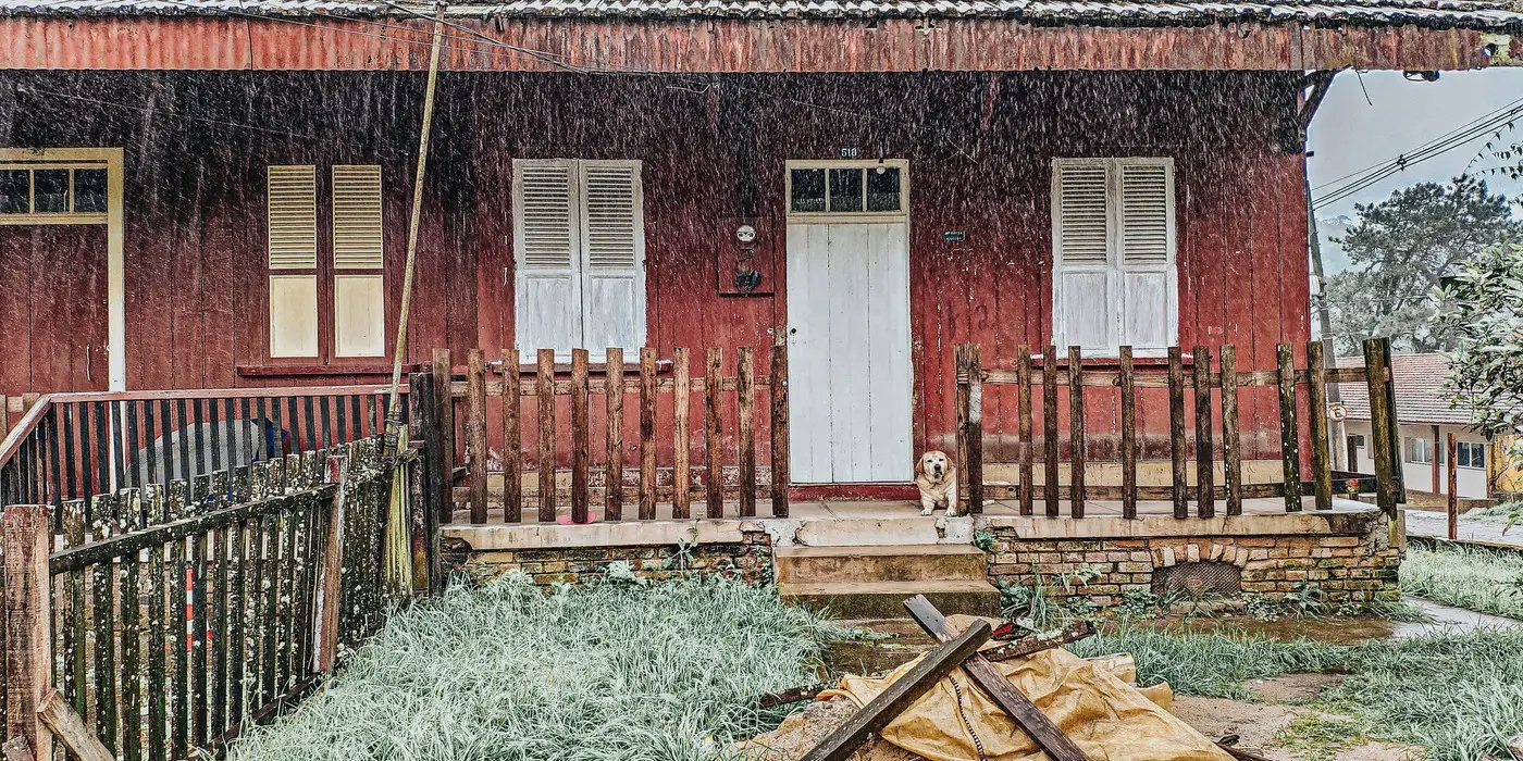 A house under rain