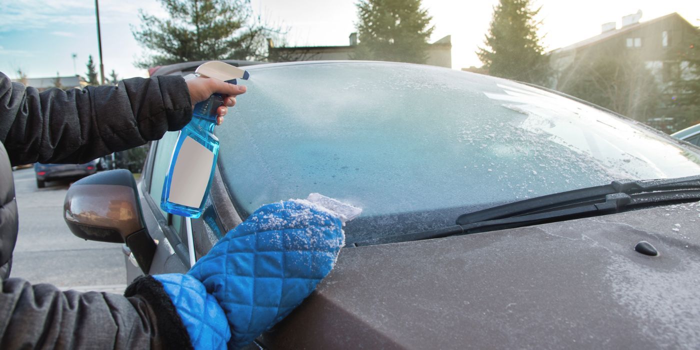 Ice melt spray for car