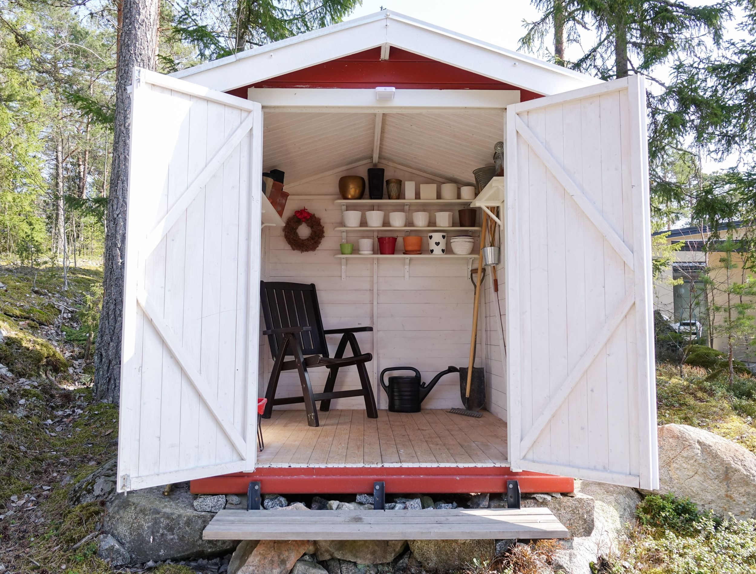 open outdoor storage shed 