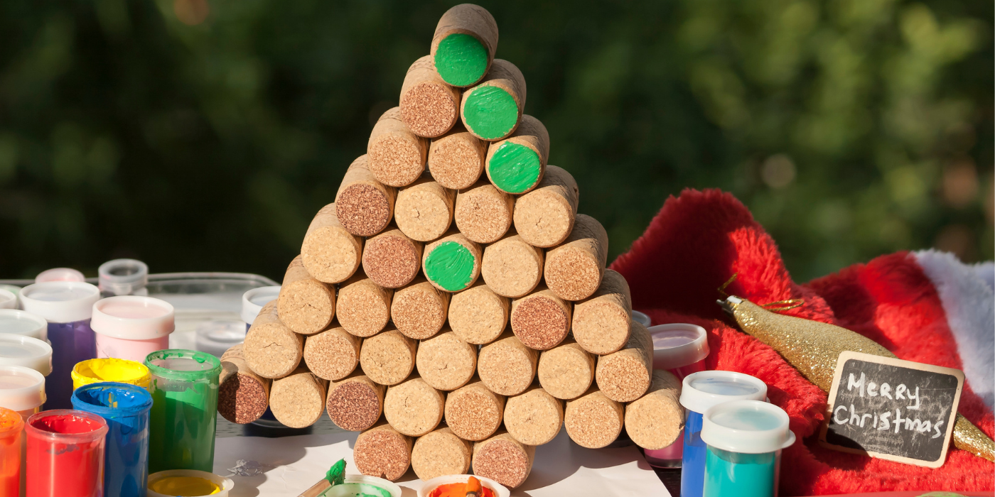 Small wine cork Christmas tree idea