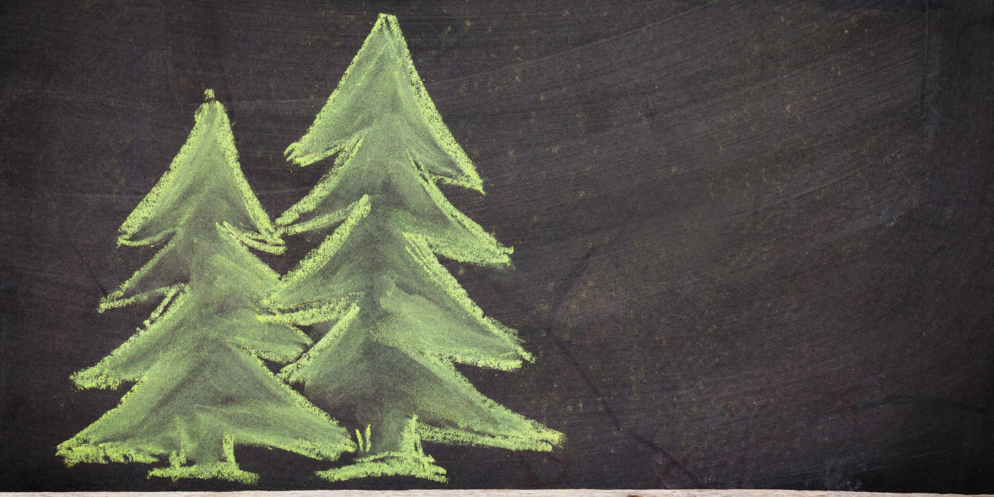 Hand drawn chalkboard tree