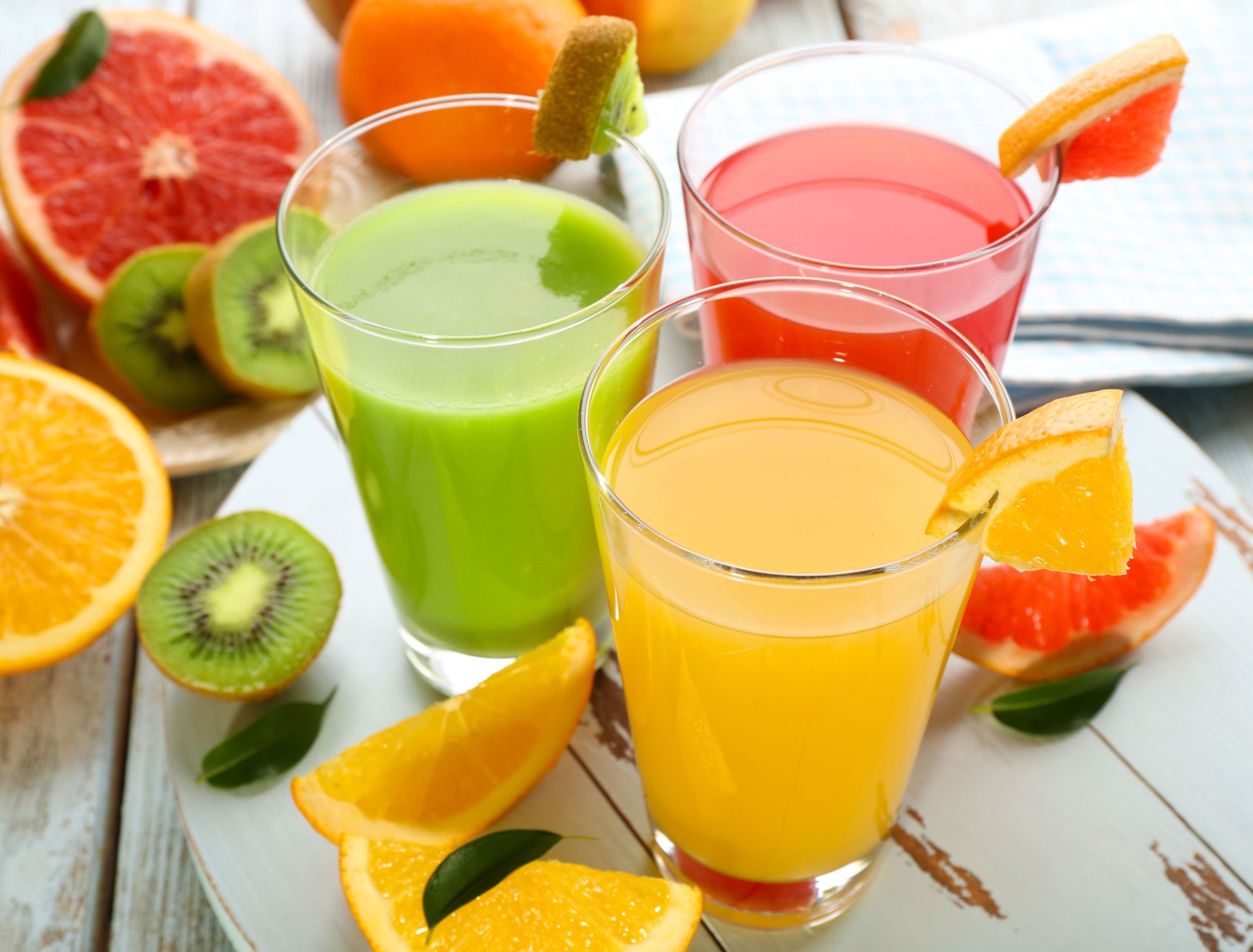 different types of homemade fruit juice