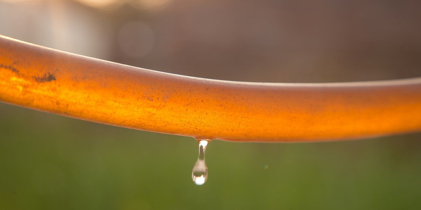 Dripping garden hose