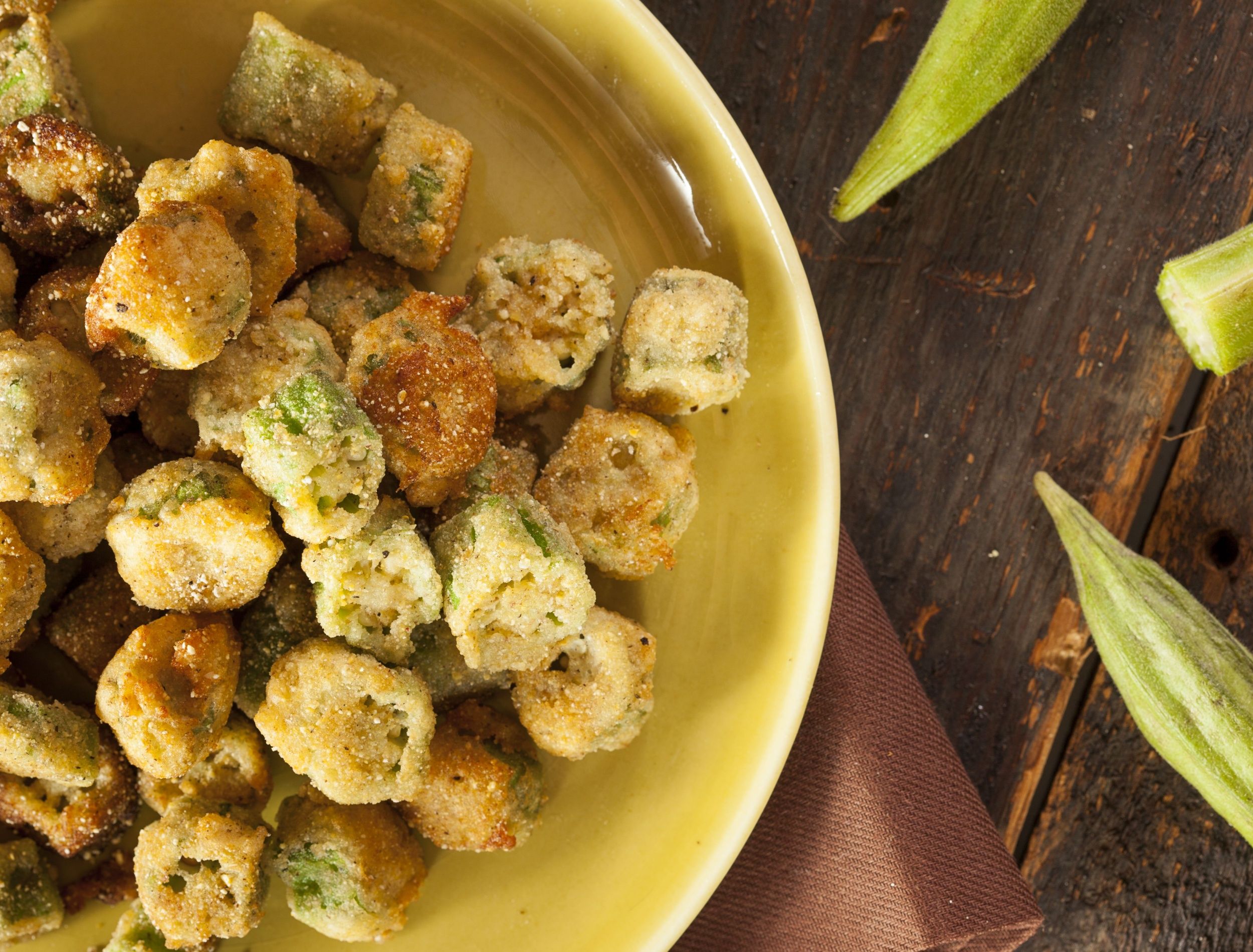 Fried okra on the Thanksgiving table 