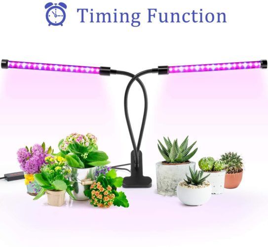 Ankace 40W Dual Head Timing 36 LED 5 Dimmable Levels Plant Grow Lights