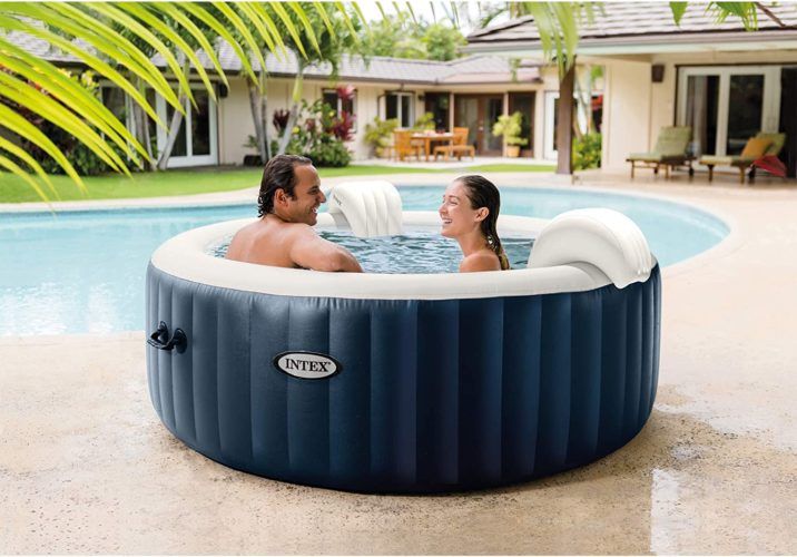 Intex 28429E PureSpa Plus 4 Person Portable Inflatable Hot Tub Spa with 140 Bubble Jets and Built-in Heater Pump - $$title$$