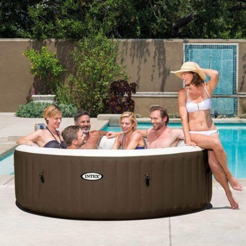 Intex PureSpa 85 Inch Bubble Jet Massage 6 Person Outdoor Inflatable Round Hot Tub Spa with Easy-to-Use Control Panel - $$title$$
