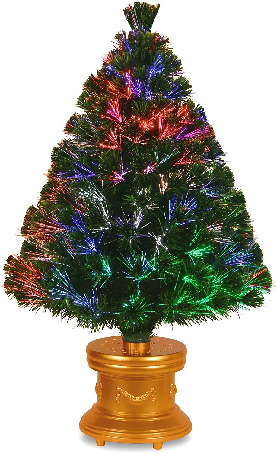 National Tree Company 36-Inch Fiber Optic Evergreen Firework Tree - $$title$$