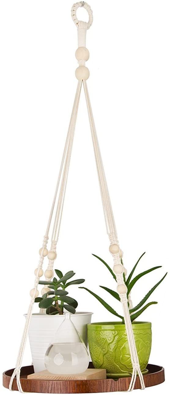 TIMEYARD Macrame Plant Hanger - Indoor Hanging Planter Shelf - $$title$$