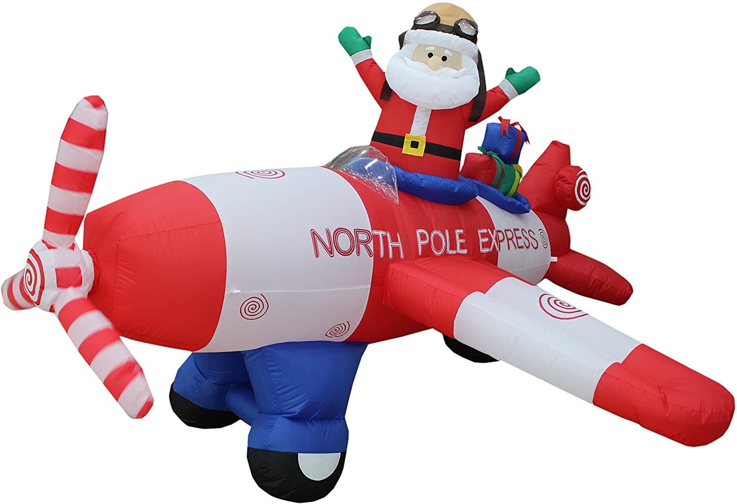 BZB Goods Animated Santa Claus Flying Airplane - $$title$$
