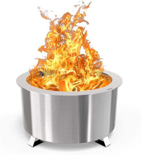 BREEO Double Flame Smokeless Outdoor Fire Pit (24 Inch) 