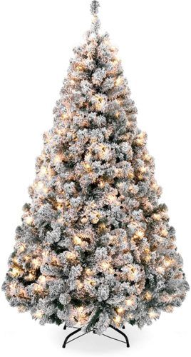 Pre-Lit 9-Foot Flocked Christmas Tree - $$title$$