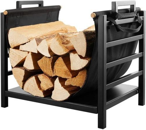 DOEWORKS 18 Inch Firewood Racks Fireplace Log Holder with Canvas Carrier - $$title$$