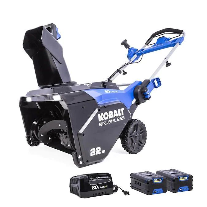 Kobalt 80-Volt Max 22-in Single-stage Cordless Electric Snow Blower (2-Batteries Included) - $$title$$