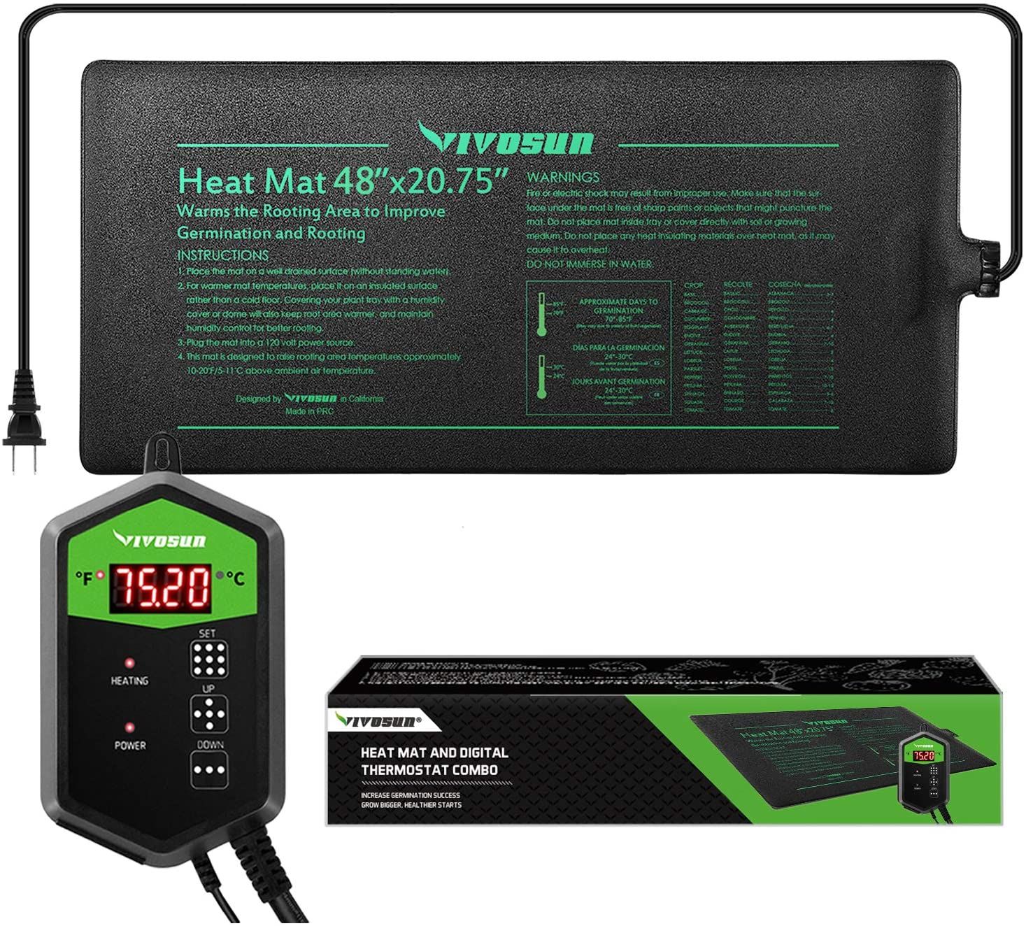 VIVOSUN Seedling Heat Mat and Digital Thermostat - $$title$$