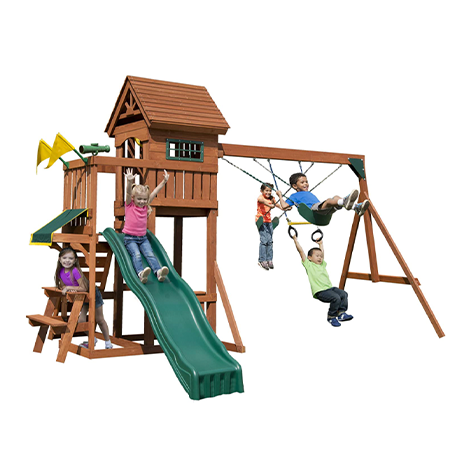 Playful Palace Swing Set with Slide - $$title$$