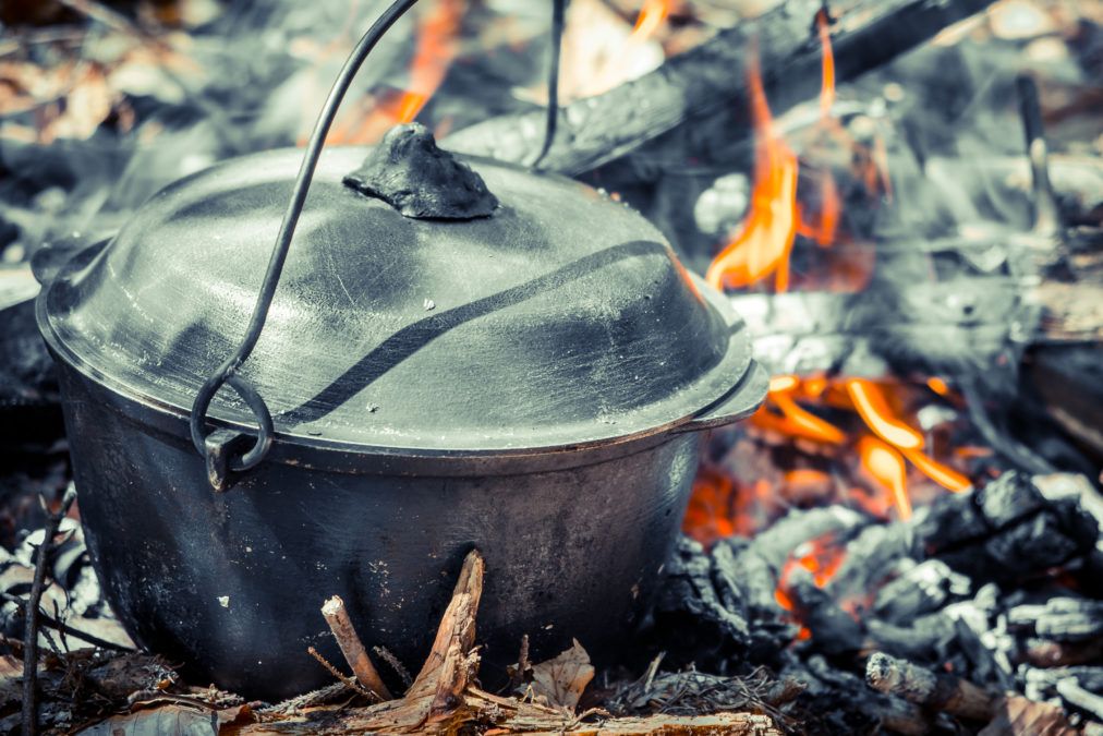 kettle on campfire