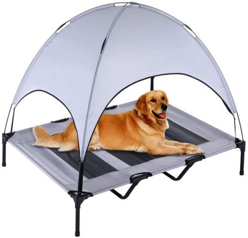 SUPERJARE X-Large Outdoor Dog Cot with Canopy - $$title$$