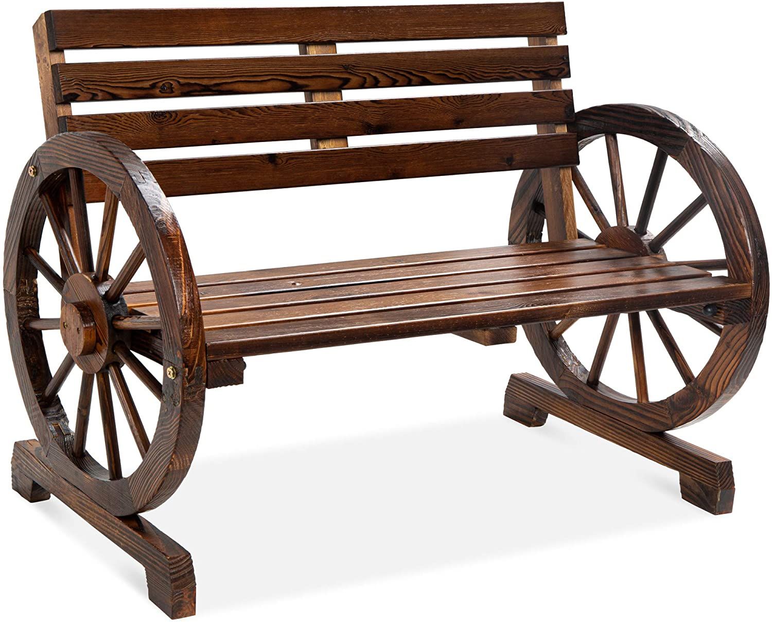 Wooden Wagon Wheel Bench - $$title$$