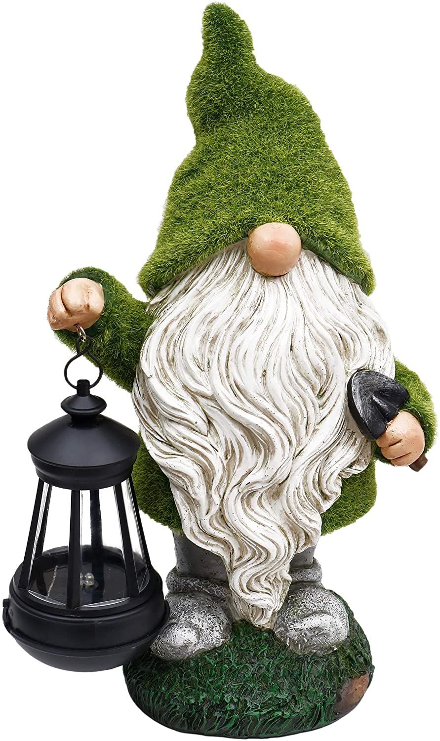 Teresa's Collections Flocked Garden Gnome With Solar Lights - $$title$$