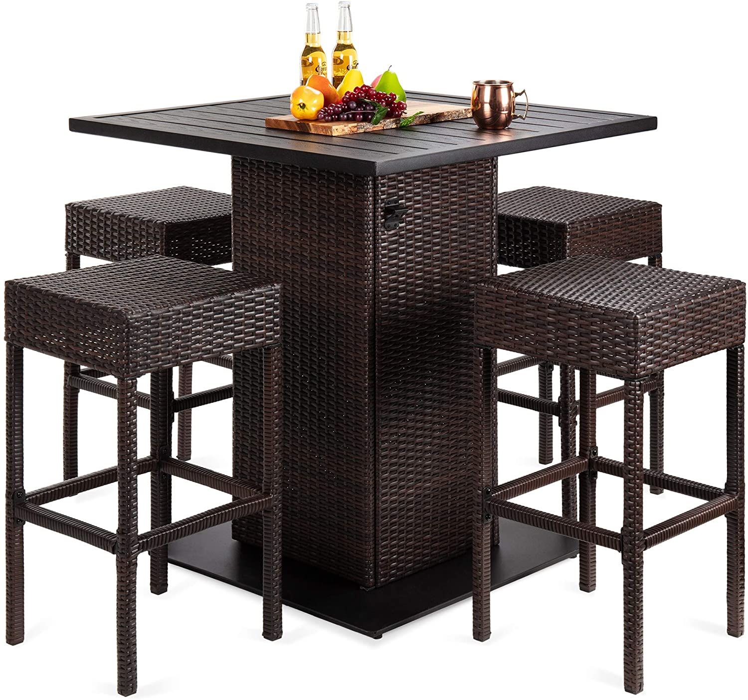 Outdoor Wicker Bar Table Set - $$title$$
