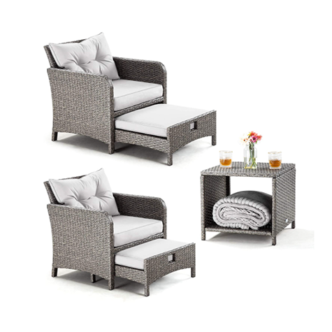 PAMAPIC 5 Pieces Wicker Patio Furniture Set - $$title$$