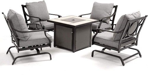 Grand Patio 5 Piece Outdoor Furniture Set with Gas Fire Pit Table - $$title$$