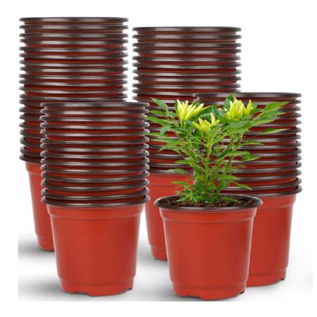 Augshy 150 Pcs 4 Plastic Plants Nursery Pots