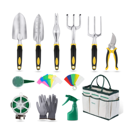 YISSVIC Garden Tools Set 12 Pieces Heavy Duty Gardening Kit