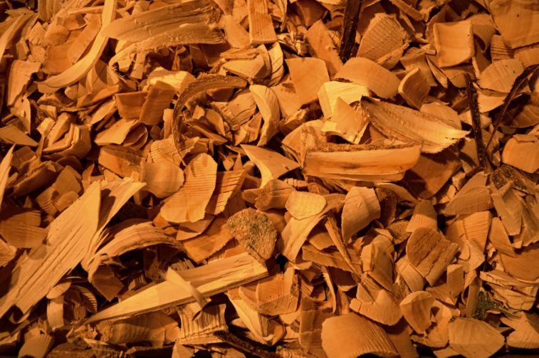 close up wood chips