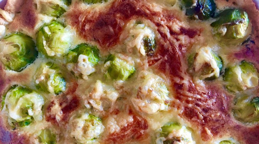 Creamy brussels sprouts baked