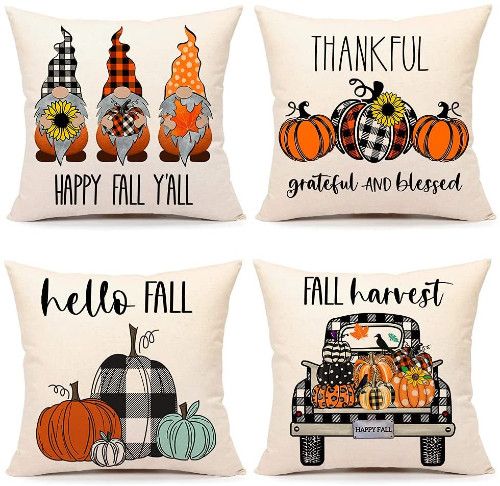 Four Picture Autumn Outdoor Pillows