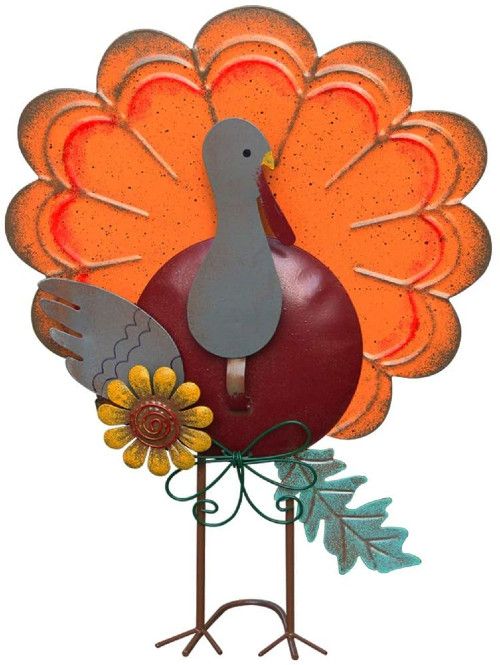 Metal Free-Standing Turkey Decoration