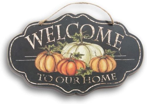 Welcome to Our Home autumn door sign