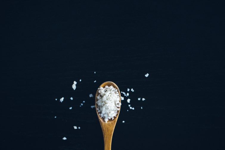 a sea salt on a tablespoon