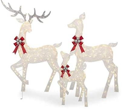 Large 3-Piece Holiday Deer Family