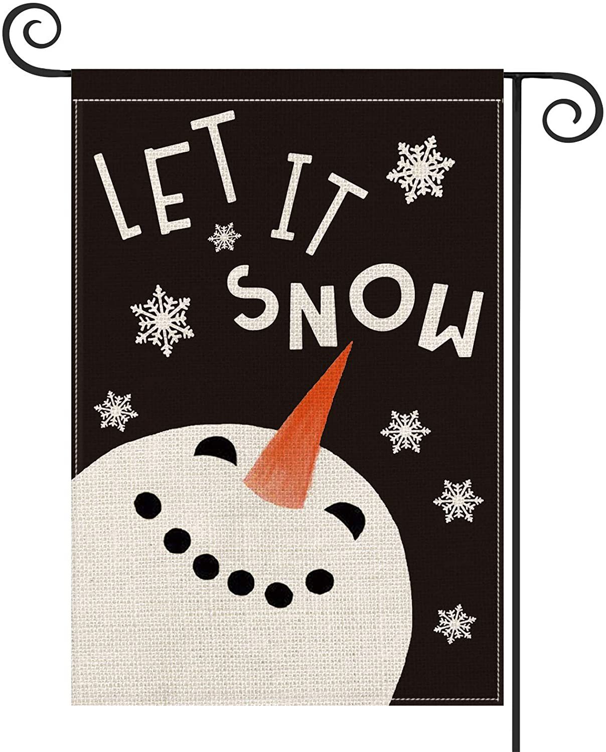 Let It Snow Snowman Garden Flag