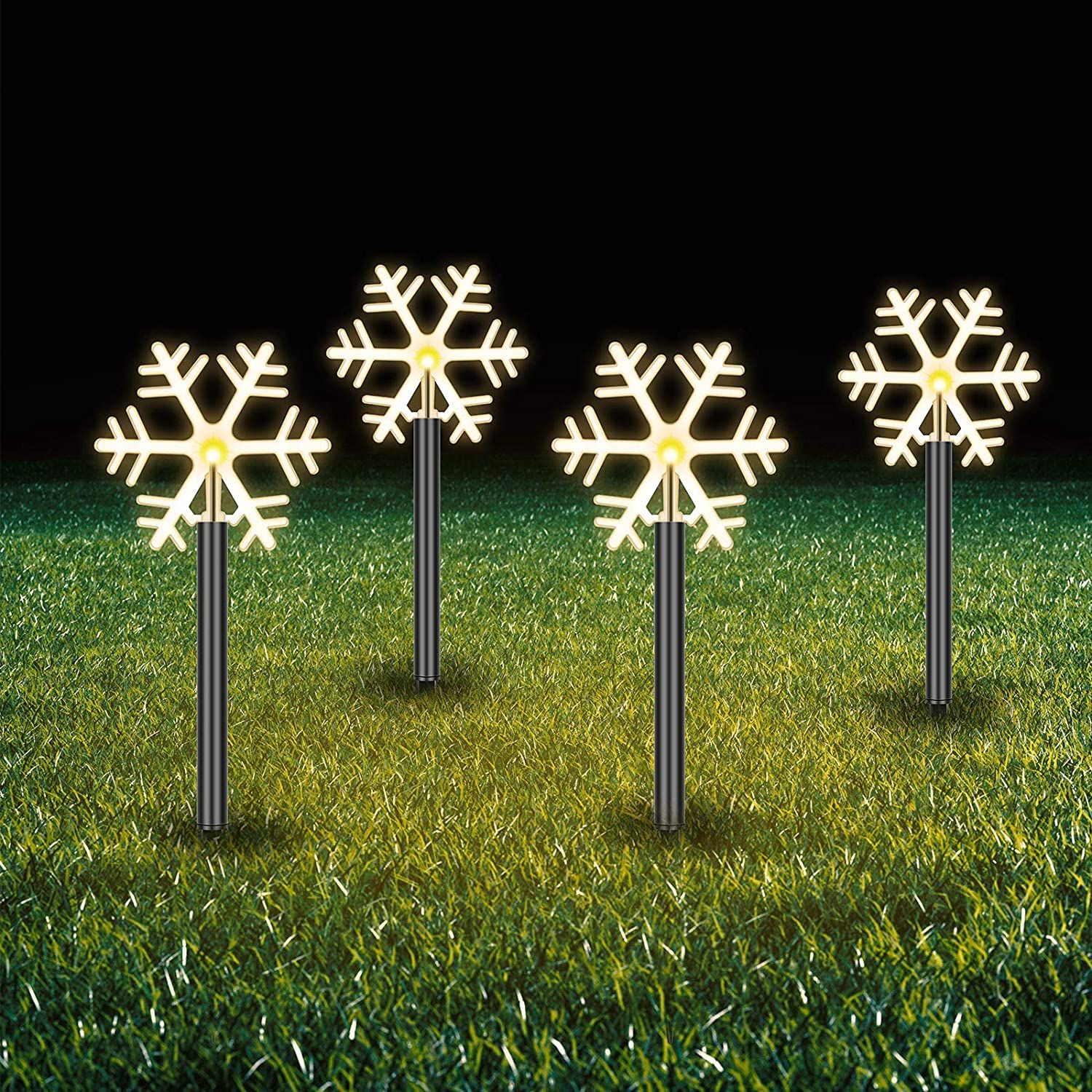 Solar Snowflake Pathway Lights