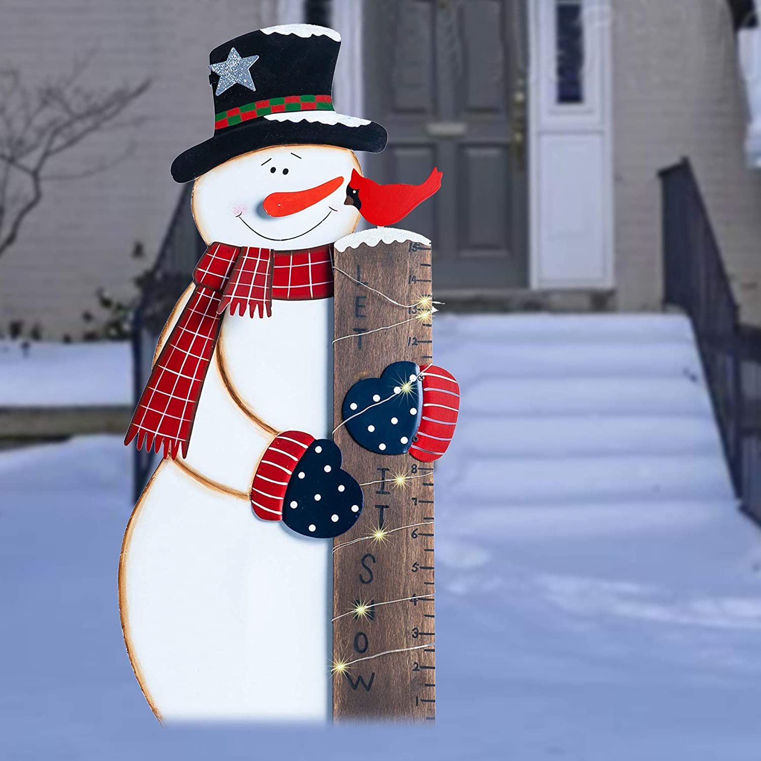 Snowman Snow Measurement Yard Sign