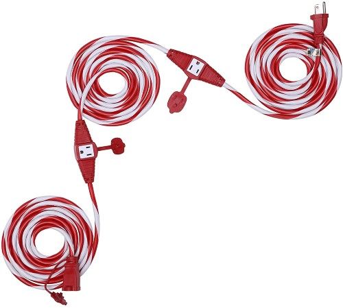 DEWENWILS 25 Ft Candy Cane Outdoor Christmas Extension Cord - $$title$$