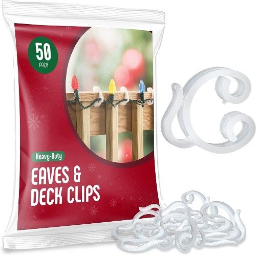 Christmas light clips designed for securing lights on deck rails
