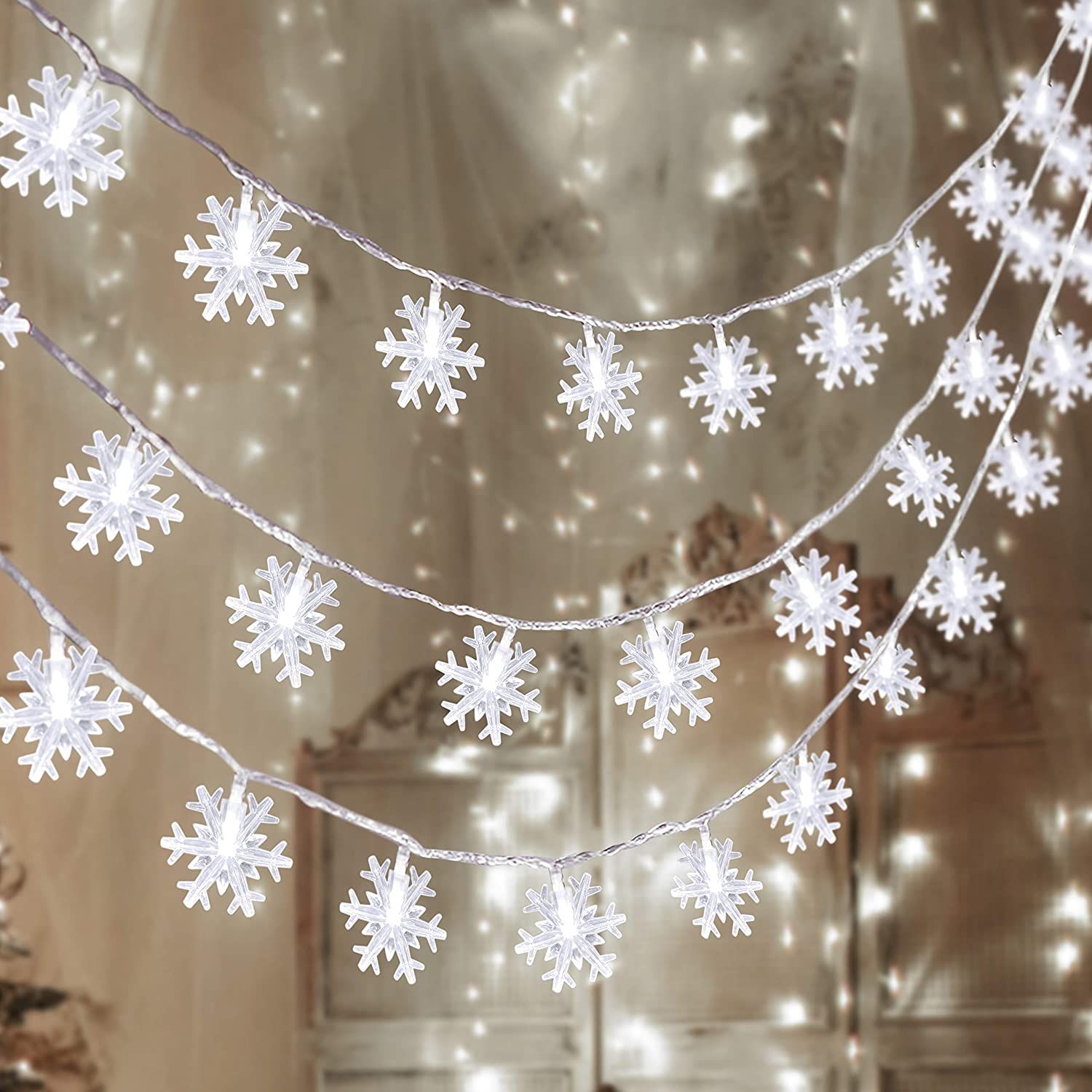 Snowflake LED String Lights
