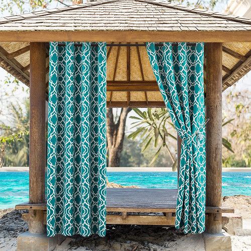 Anjee Outdoor Curtains for Patio Waterproof with Moroccan Print